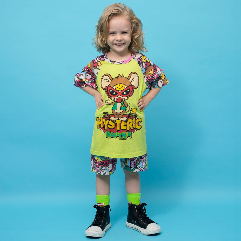 MOUSY MINI総柄 ラグラン半袖Tシャツ
