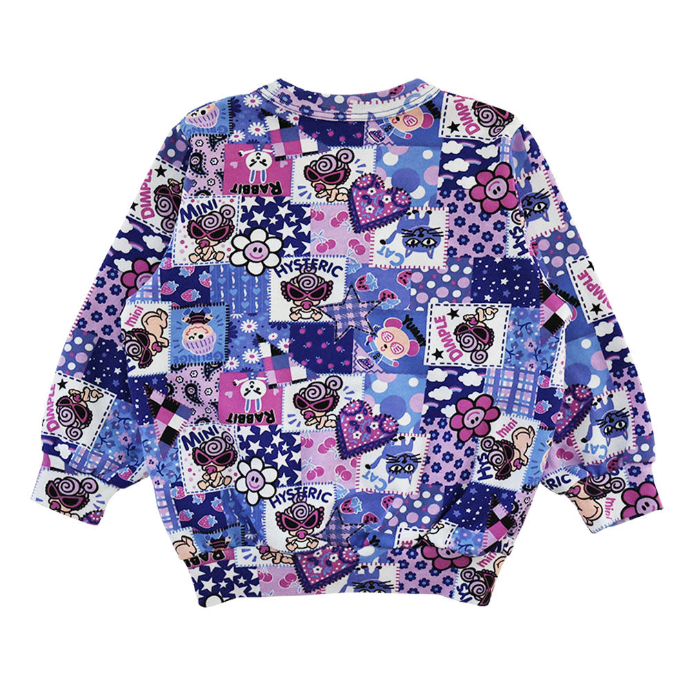 SCRAP PATCHWORK総柄 裏毛 カーディガン