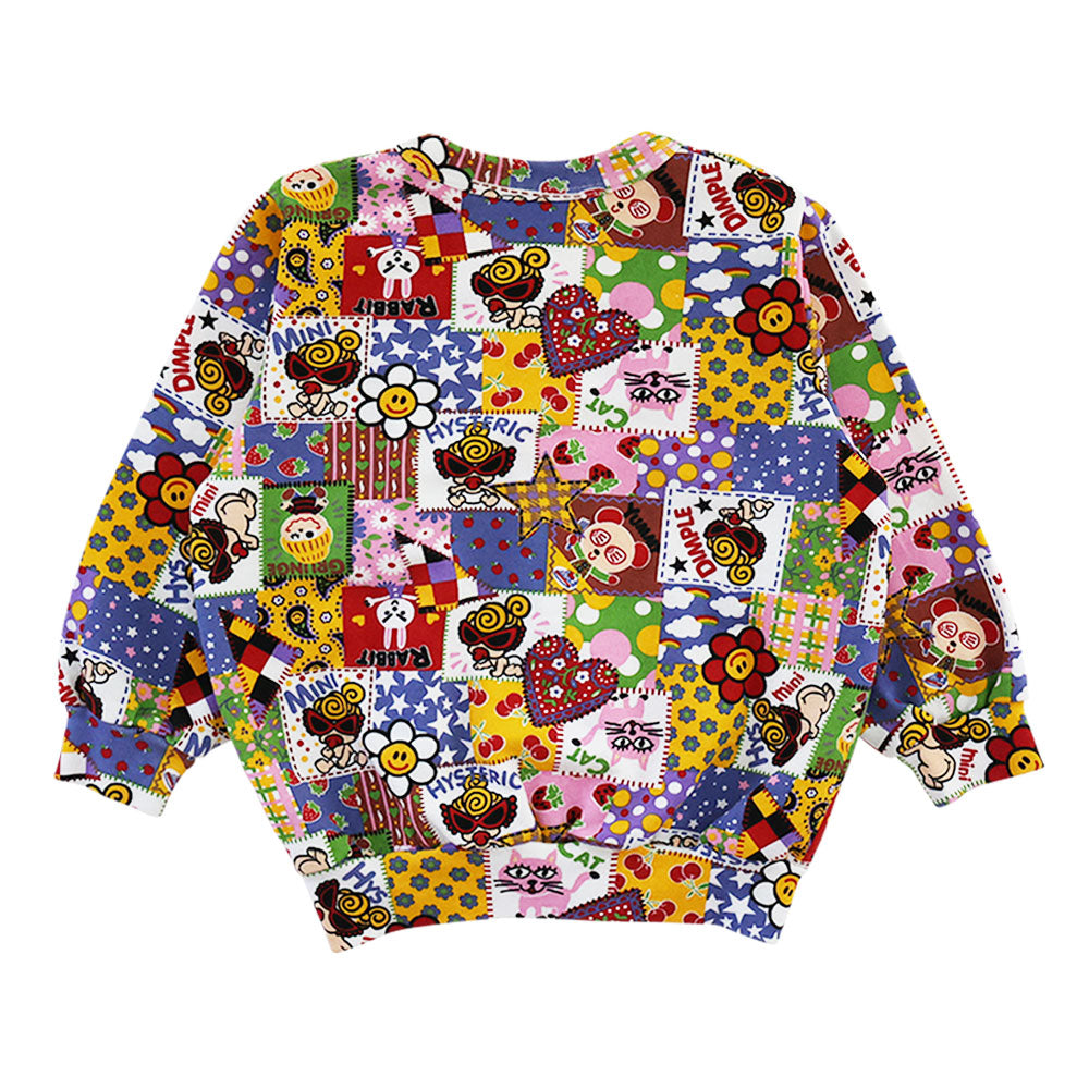 SCRAP PATCHWORK総柄 裏毛 カーディガン