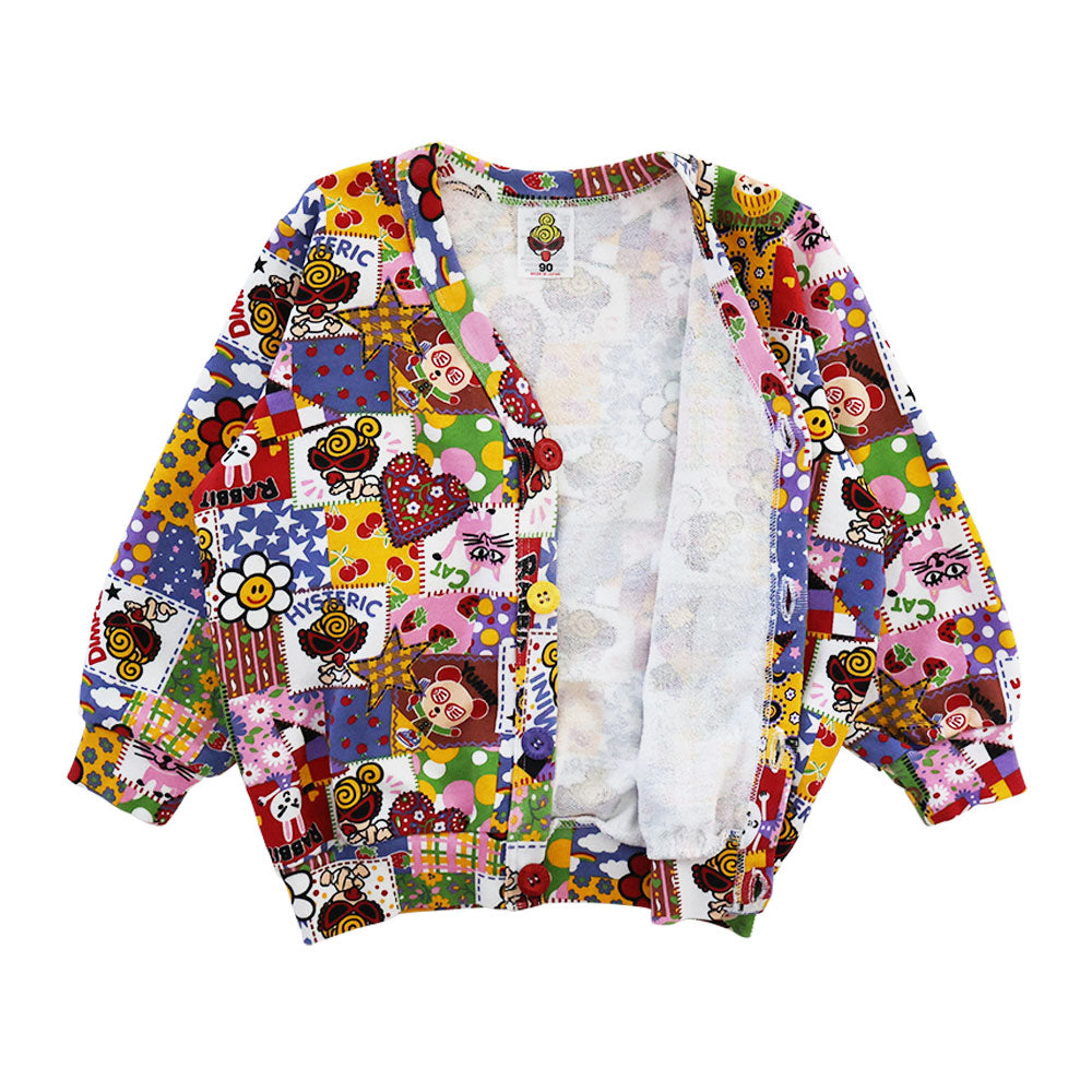 SCRAP PATCHWORK総柄 裏毛 カーディガン