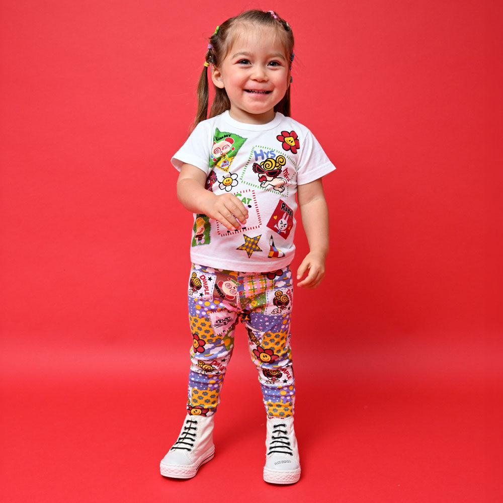 SCRAP PATCHWORK総柄 10分丈レギンス