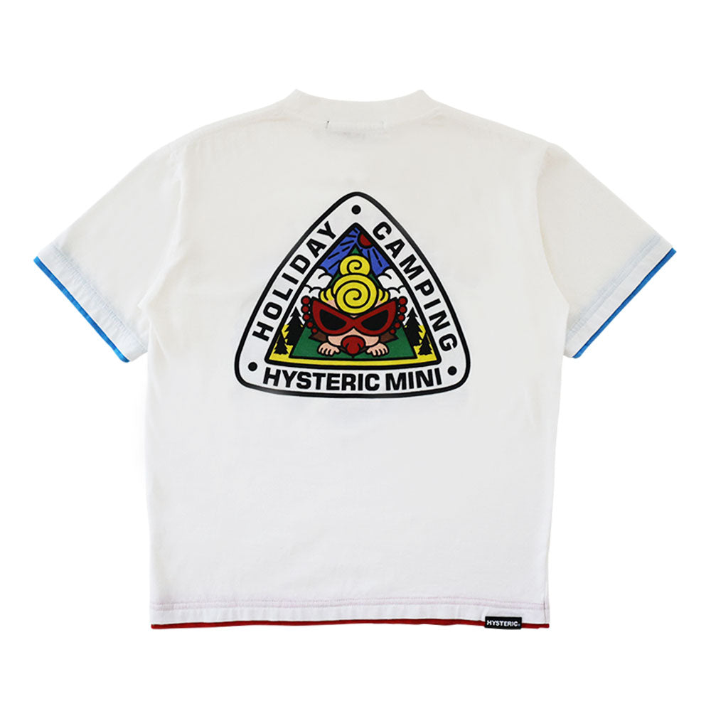 CAMP WITH BEAR&MINI 重ね着風 半袖Tシャツ