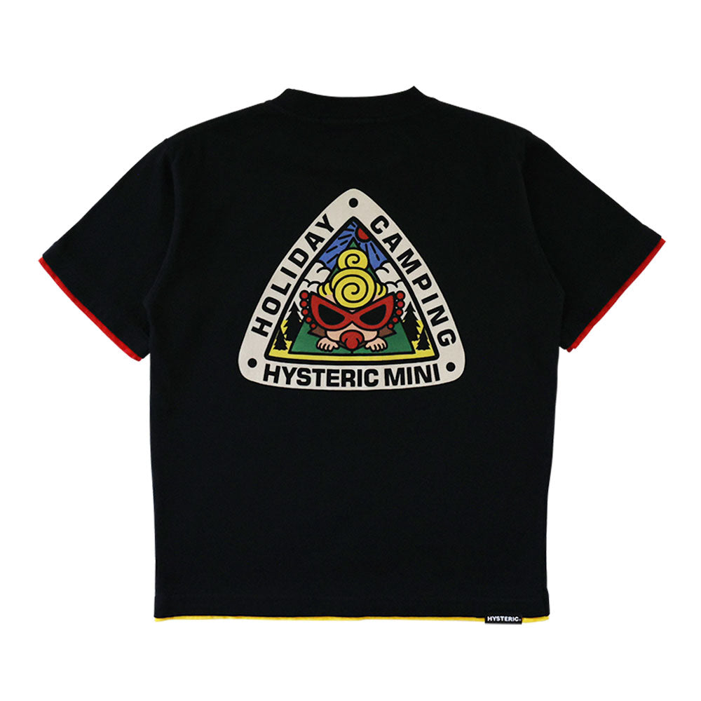 CAMP WITH BEAR&MINI 重ね着風 半袖Tシャツ