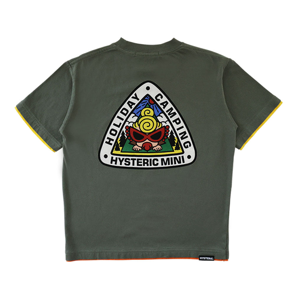 CAMP WITH BEAR&MINI 重ね着風 半袖Tシャツ