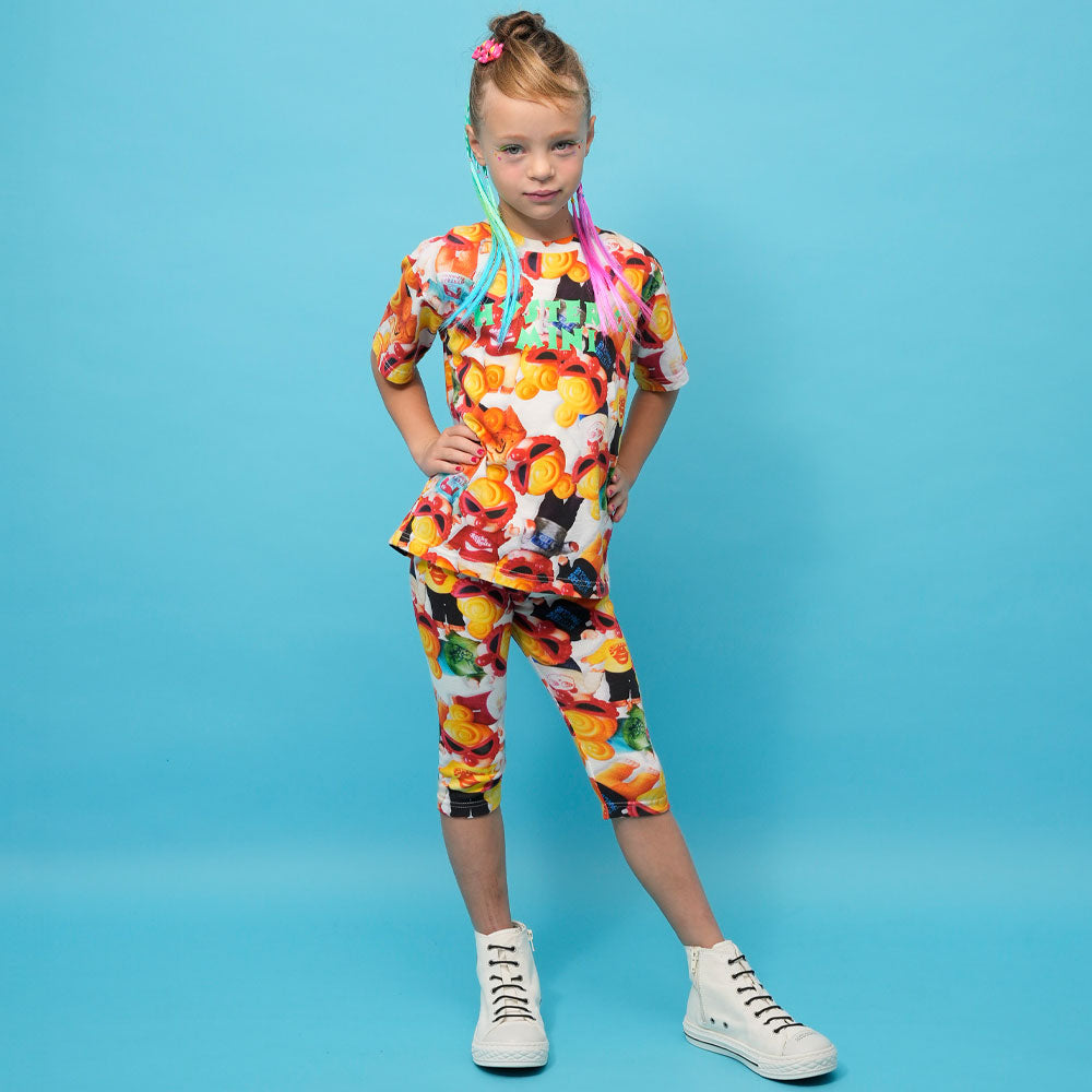 MINI DOLL総柄 Viscotex 半袖Tシャツ