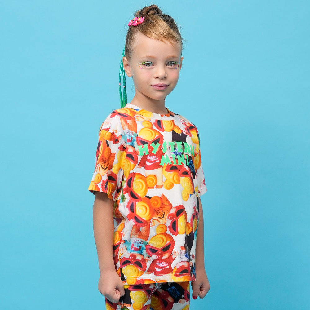 MINI DOLL総柄 Viscotex 半袖Tシャツ