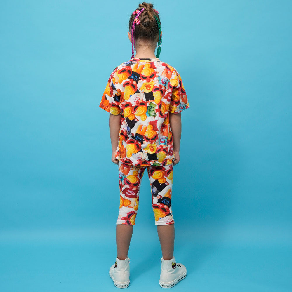 MINI DOLL総柄 Viscotex 半袖Tシャツ