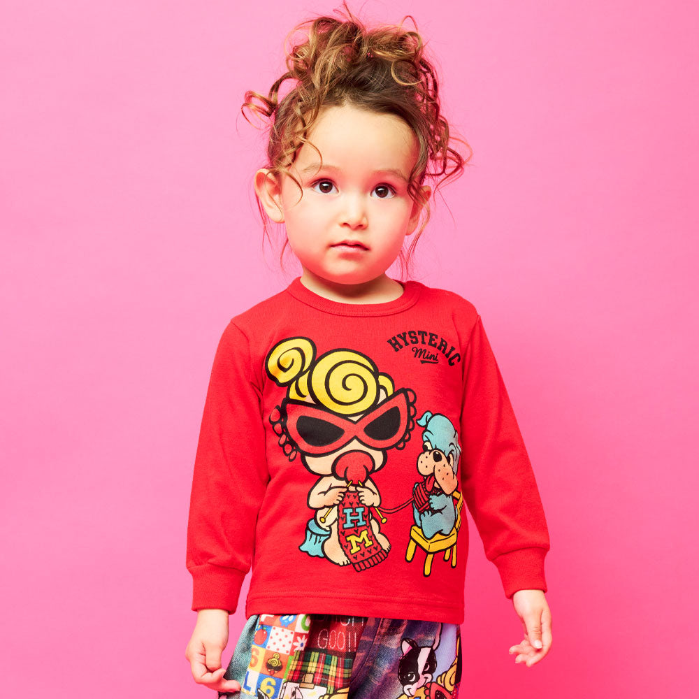 KNIT WITH MINI&BB 長袖Tシャツ