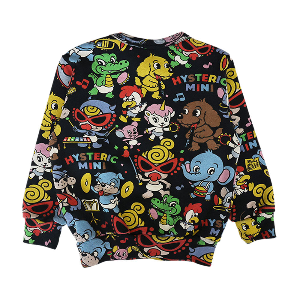 HYS-MINI BAND CLUB総柄 裏毛トレーナー