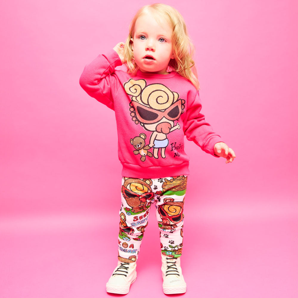 SEEK A BABY BEAR総柄 10分丈 レギンス