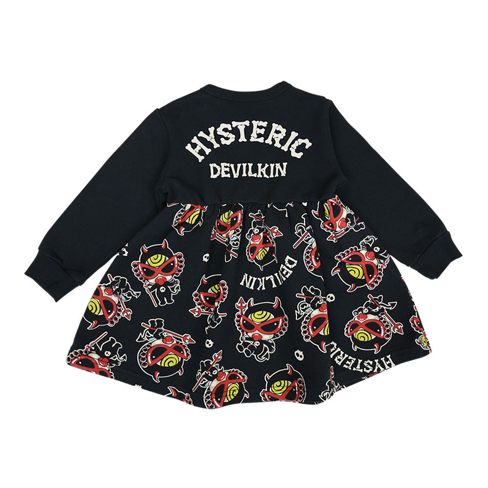 DEVILKIN総柄 裏毛ワンピース