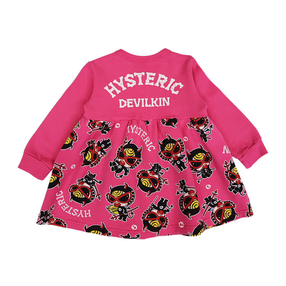 DEVILKIN総柄 裏毛ワンピース