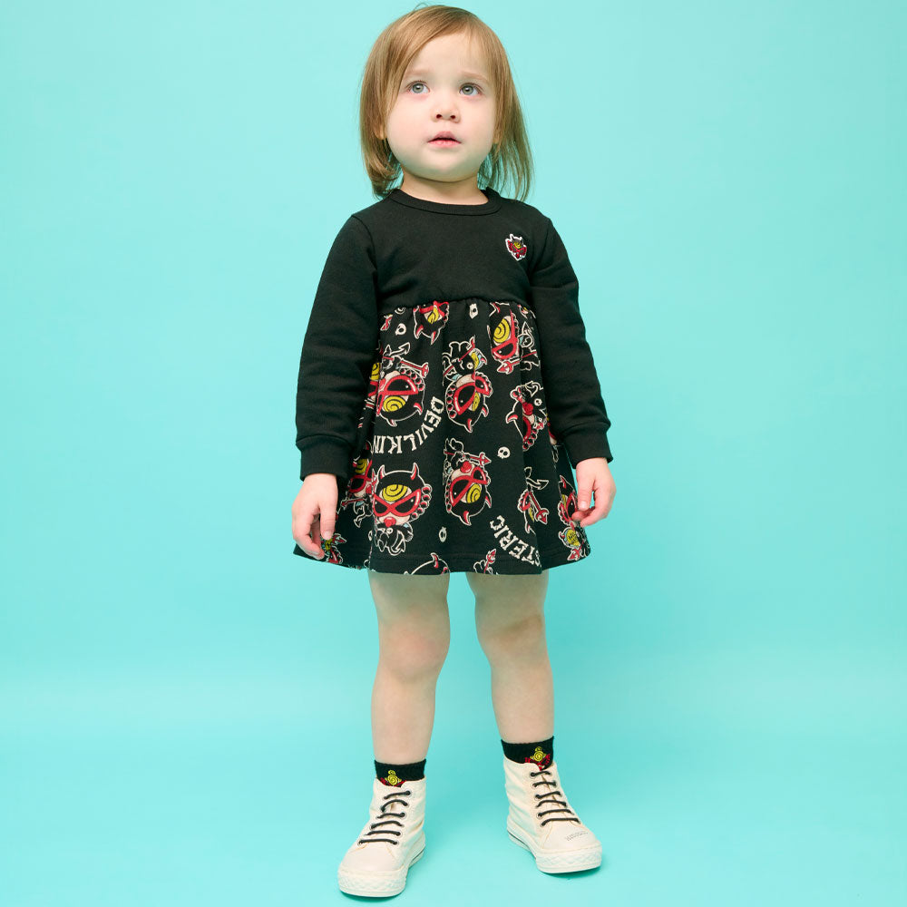 DEVILKIN総柄 裏毛ワンピース