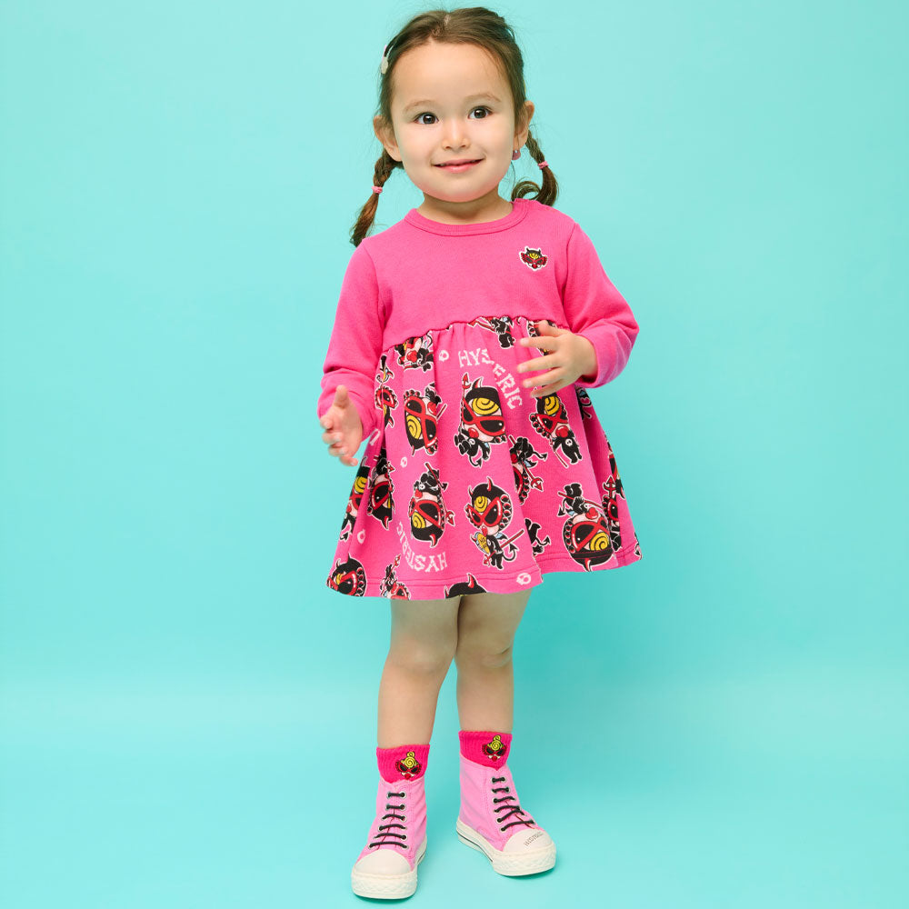 DEVILKIN総柄 裏毛ワンピース