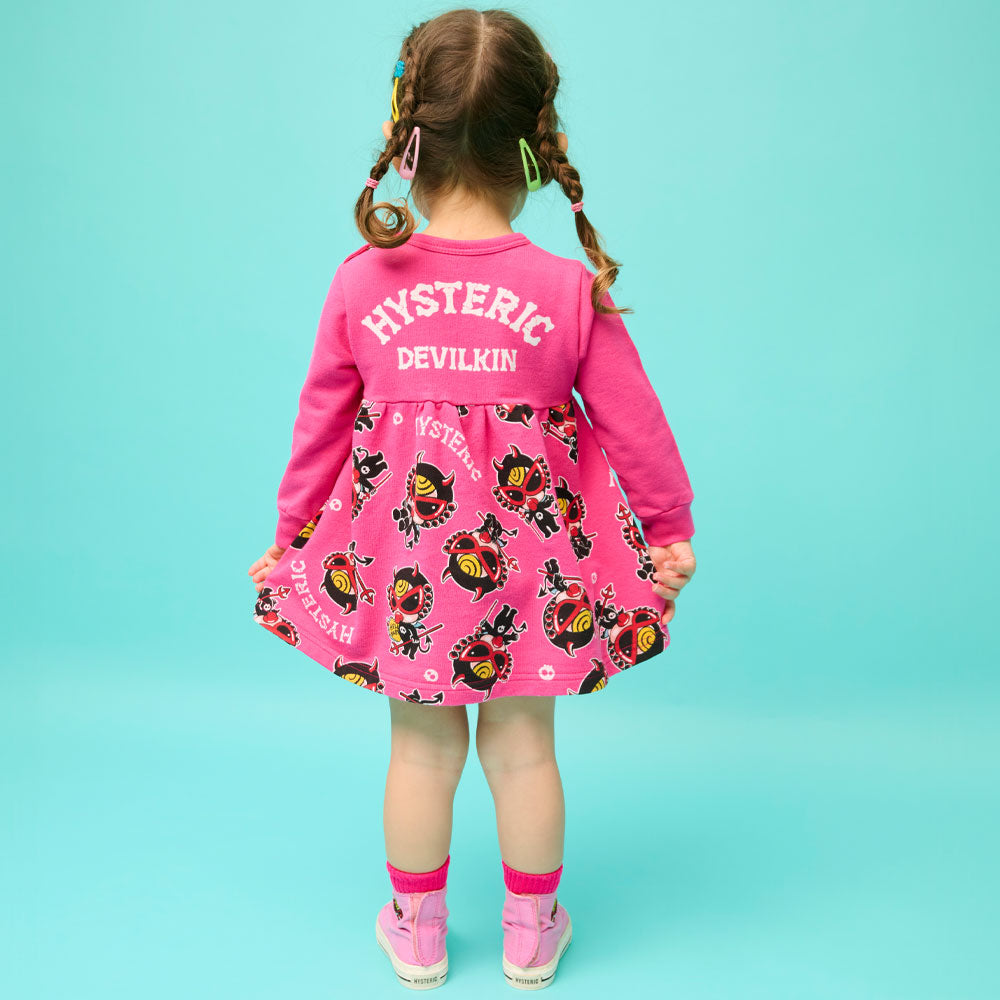 DEVILKIN総柄 裏毛ワンピース