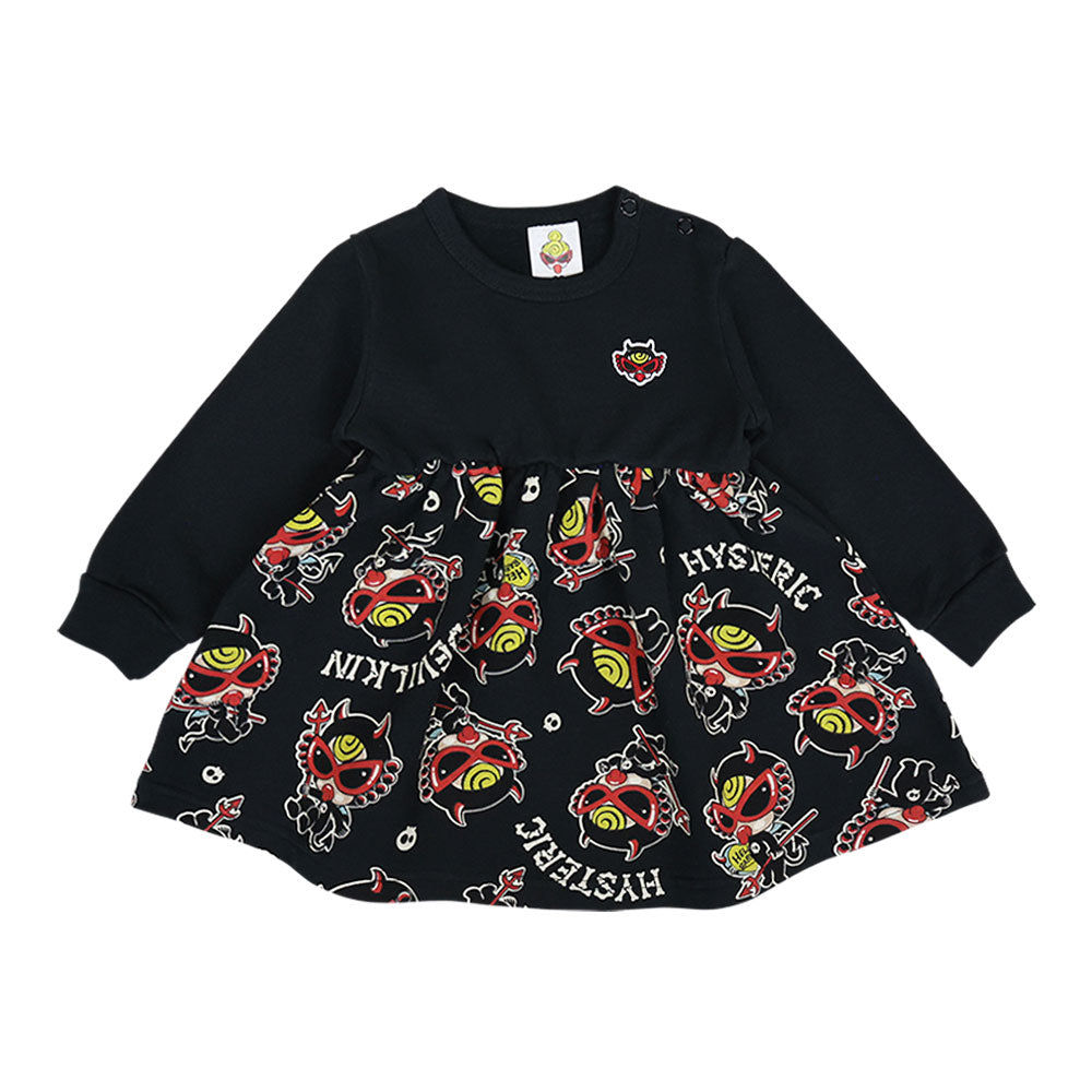 DEVILKIN総柄 裏毛ワンピース