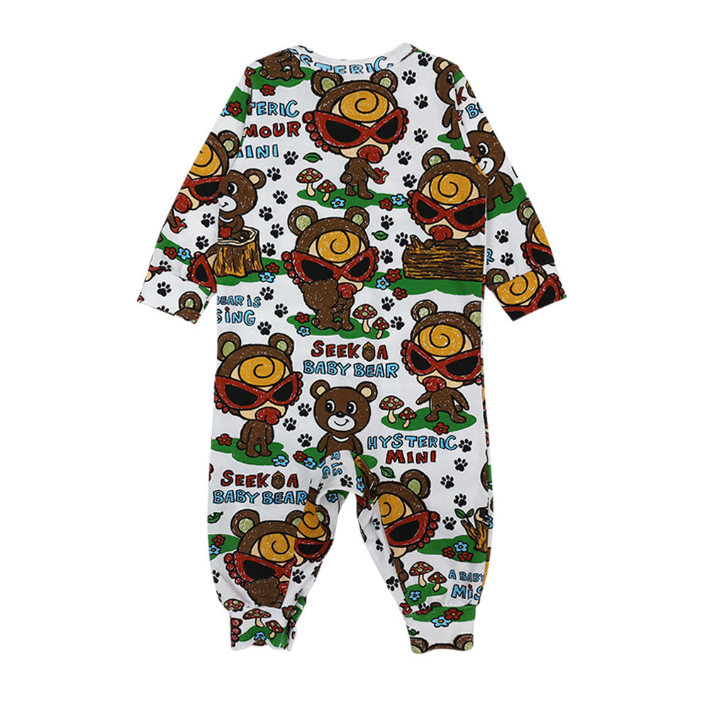 SEEK A BABY BEAR総柄 カバーオール