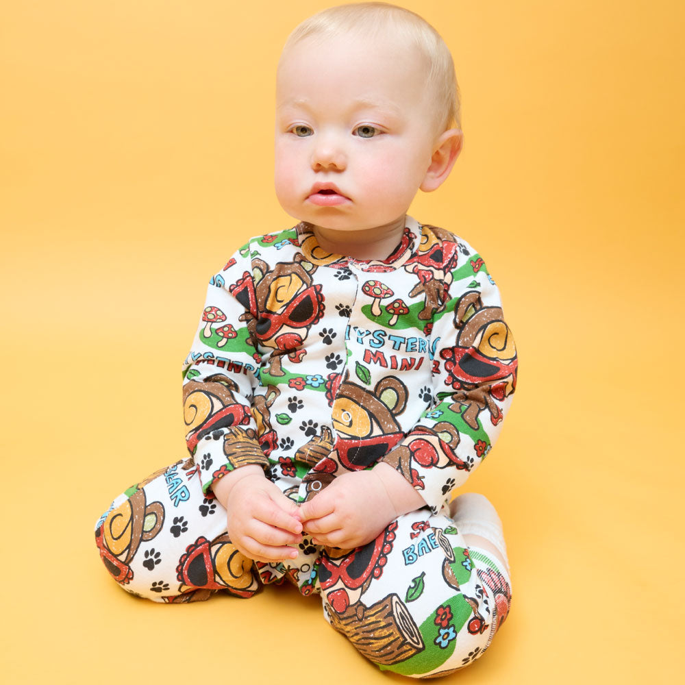 SEEK A BABY BEAR総柄 カバーオール