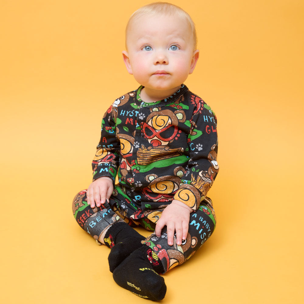 SEEK A BABY BEAR総柄 カバーオール