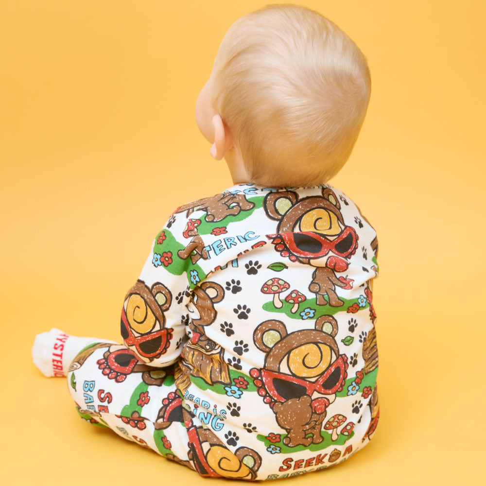 SEEK A BABY BEAR総柄 カバーオール