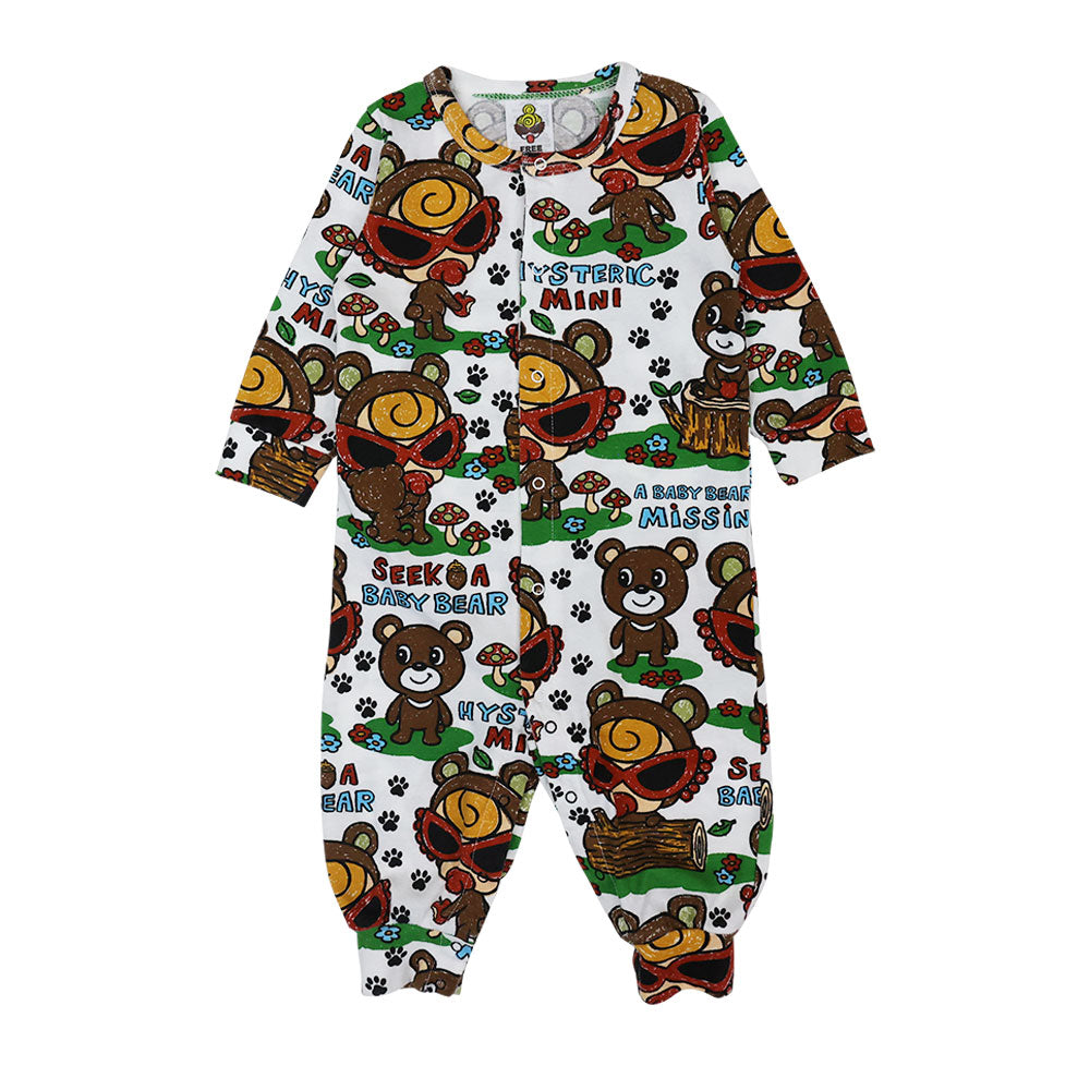 SEEK A BABY BEAR総柄 カバーオール