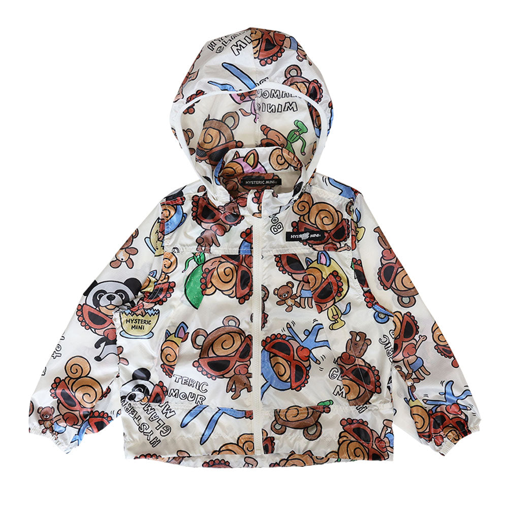 MY FIRST HYSTERIC SELFISH BABY総柄 フード付きメッシュブルゾン