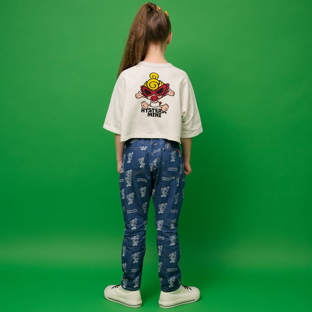 ANGEL MINI総柄 ライトオンデニム ジャガードパンツ