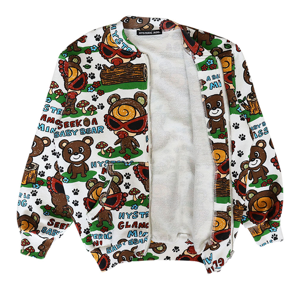 SEEK A BABY BEAR総柄 裏毛ブルゾン