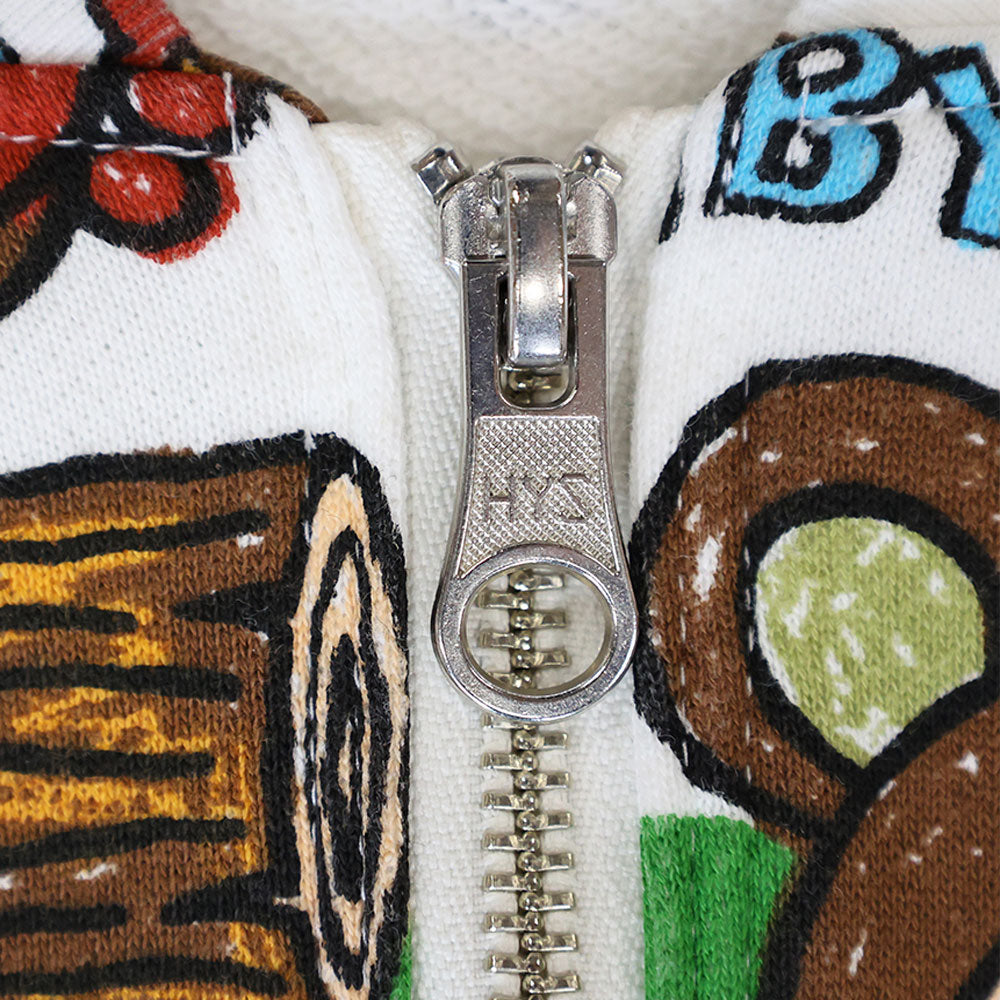 SEEK A BABY BEAR総柄 裏毛ブルゾン