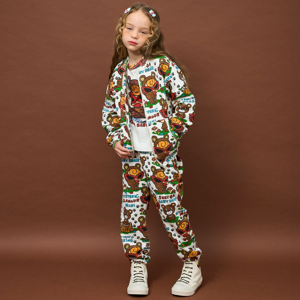 SEEK A BABY BEAR総柄 裏毛ブルゾン