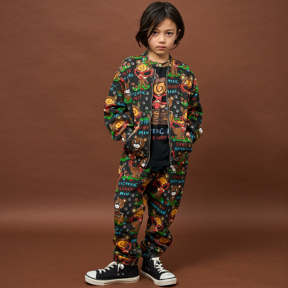 SEEK A BABY BEAR総柄 裏毛ブルゾン