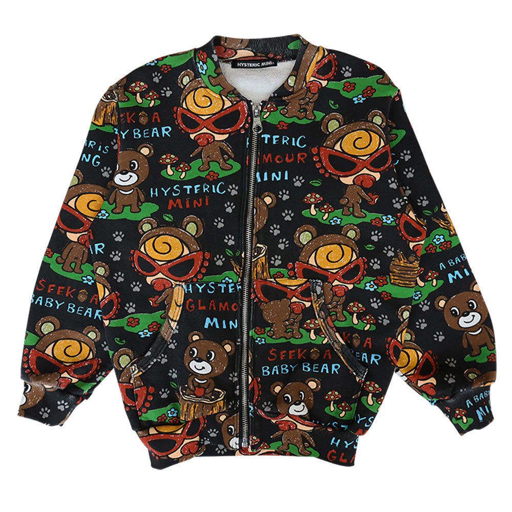 SEEK A BABY BEAR総柄 裏毛ブルゾン
