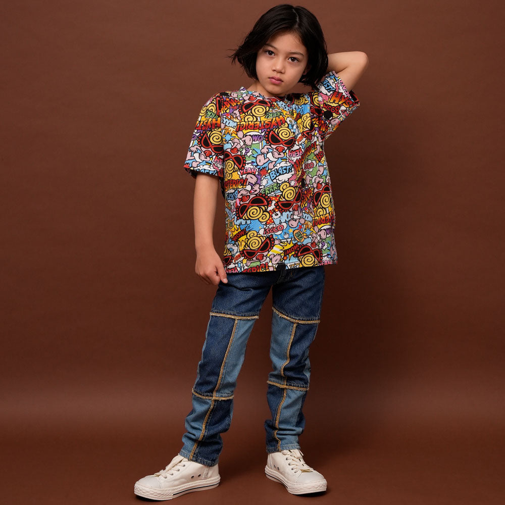 AMAZING COMICS総柄 Viscotex 半袖Tシャツ