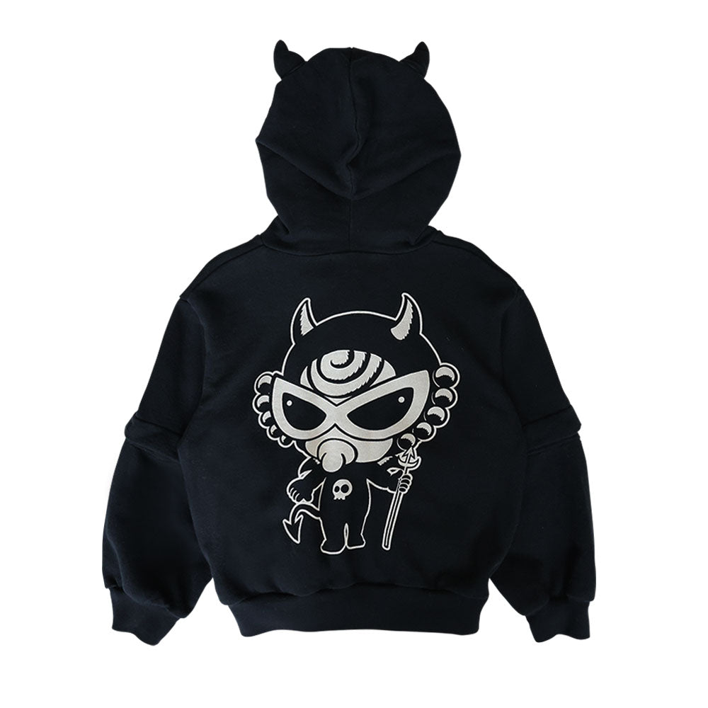 DEVILKIN 2WAY つの付き パーカー