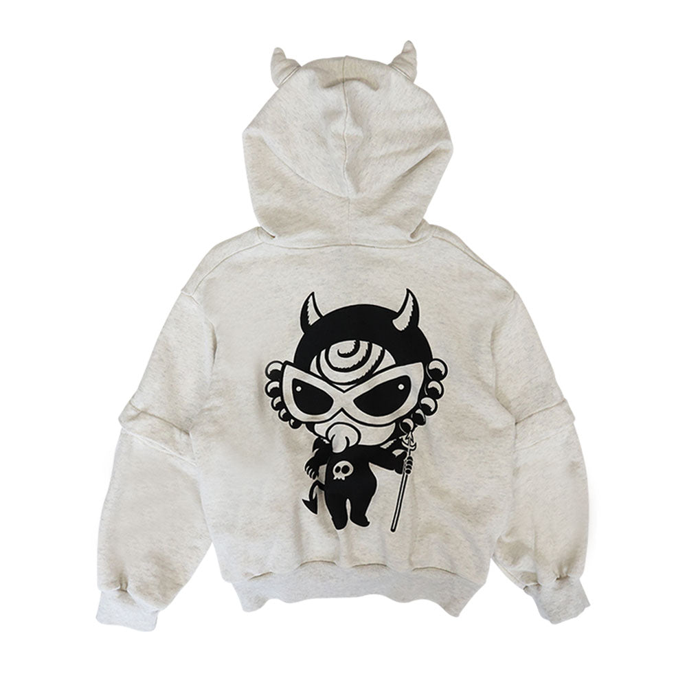 DEVILKIN 2WAY つの付き パーカー