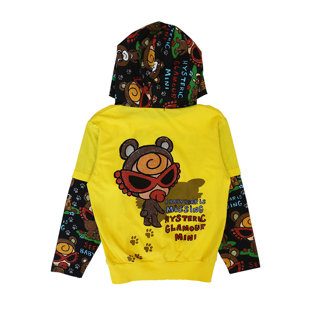 SEEK A BABY BEAR 重ね着風 フーディー