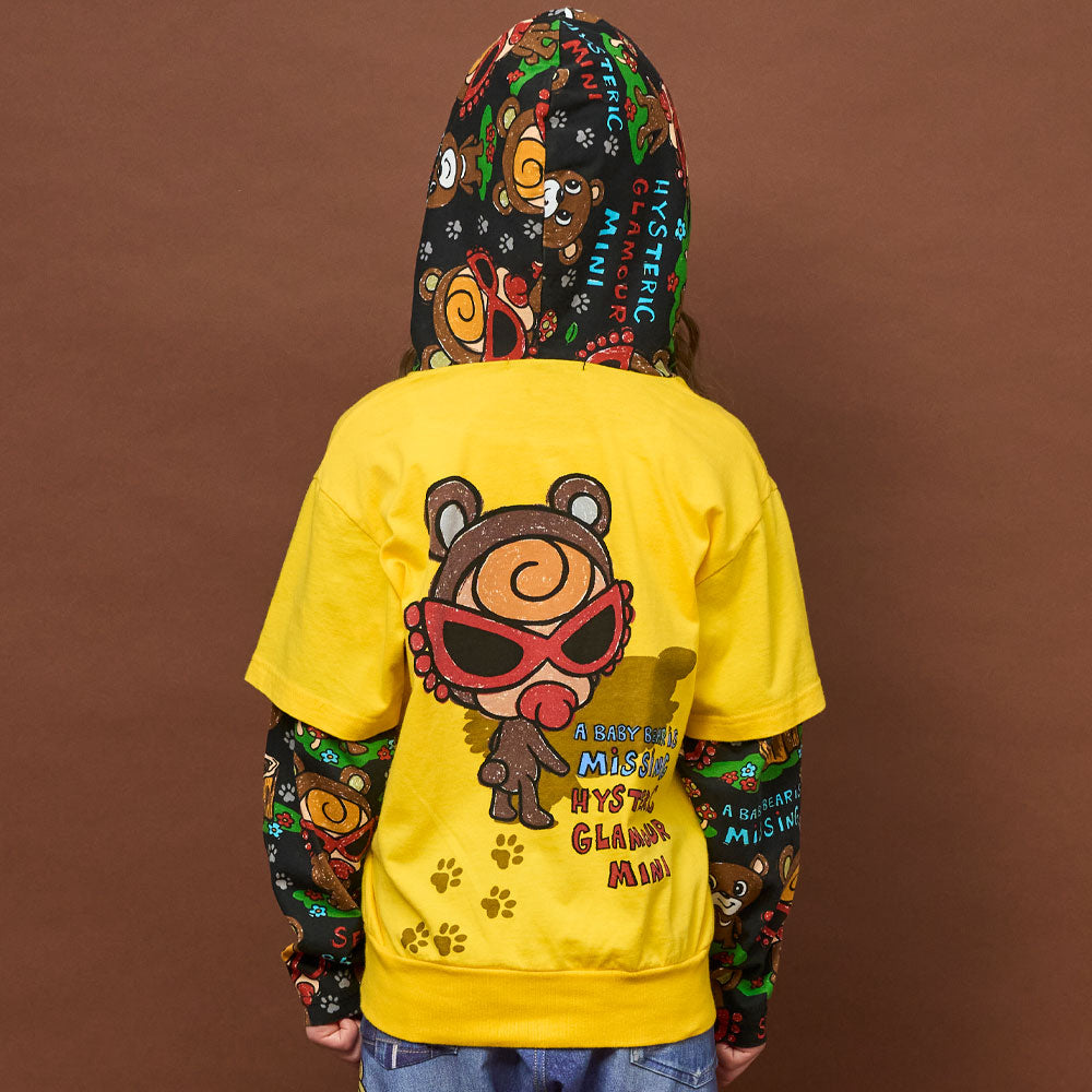 SEEK A BABY BEAR 重ね着風 フーディー