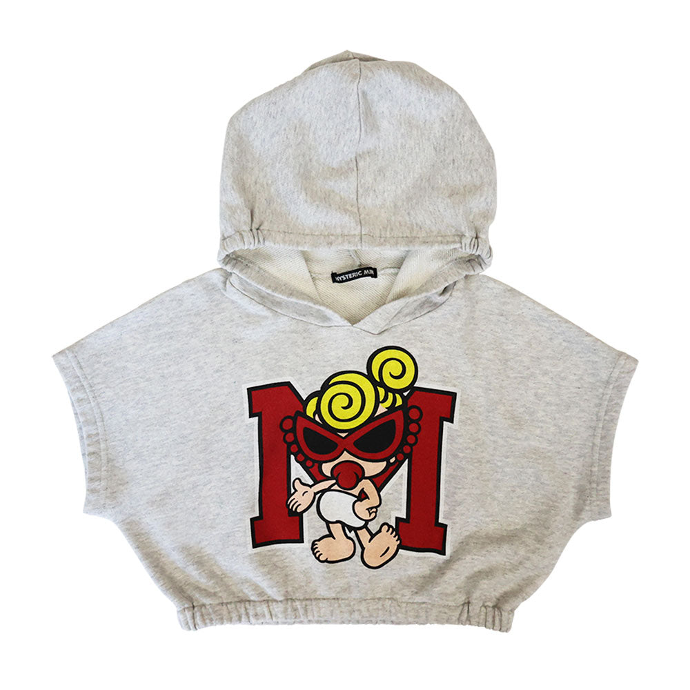 M ロゴ 裏毛ショート丈フーディー