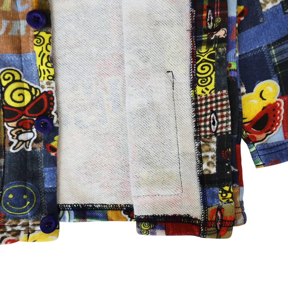 MESSY PATCHWORK総柄 Viscotex 裏毛カーディガン