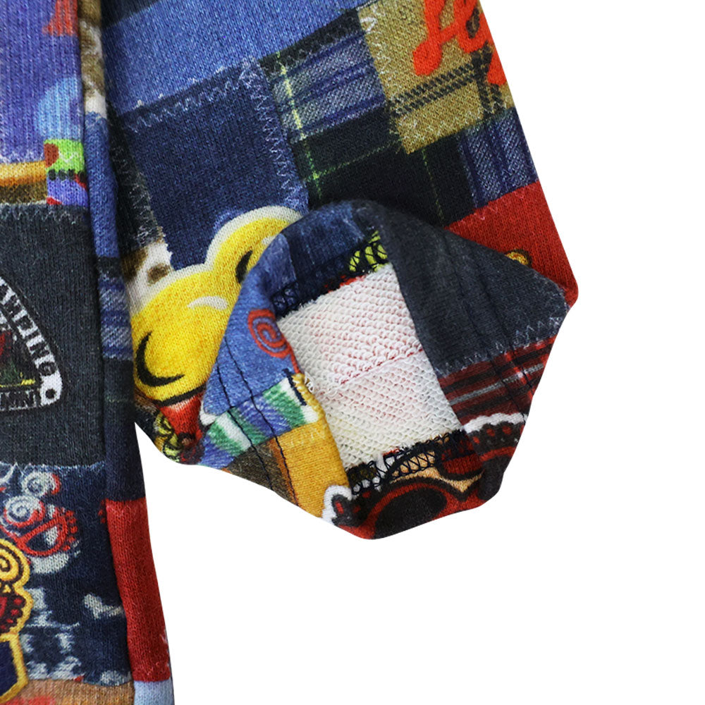 MESSY PATCHWORK総柄 Viscotex 裏毛カーディガン