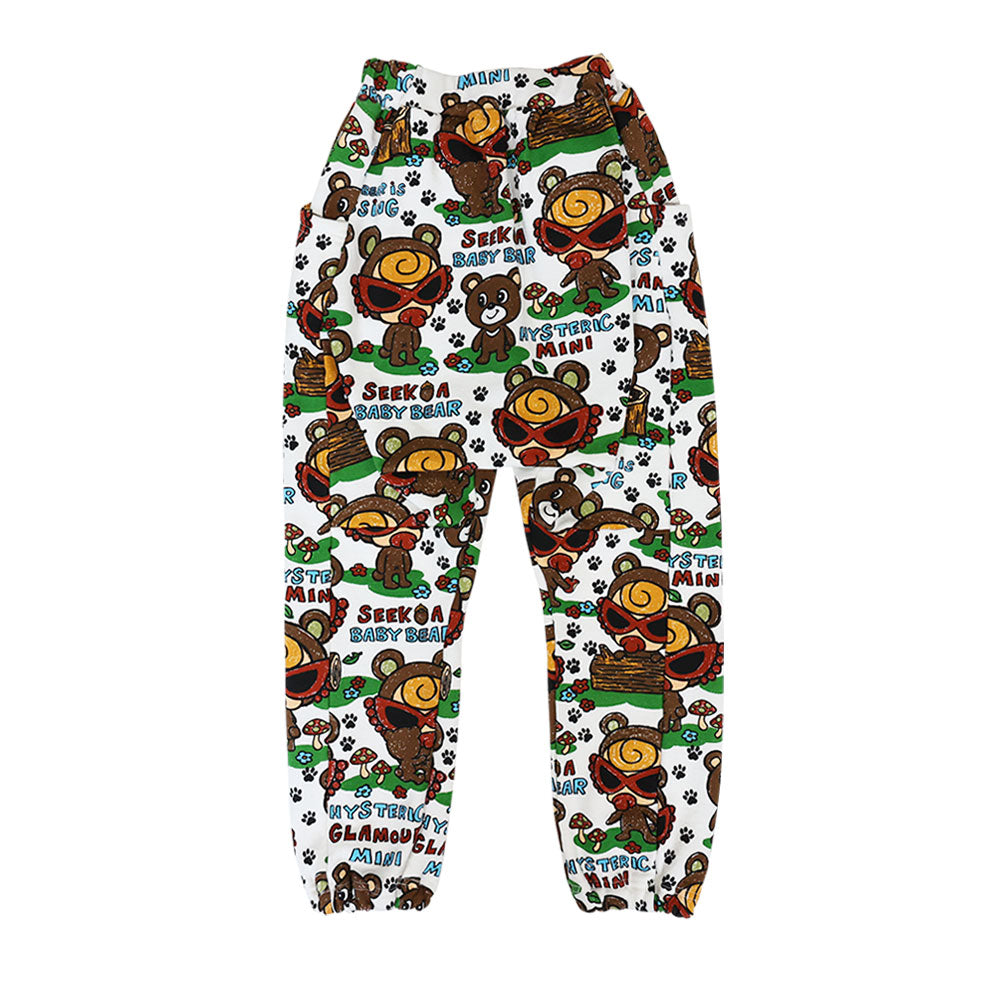 SEEK A BABY BEAR総柄 裏毛スウェットパンツ