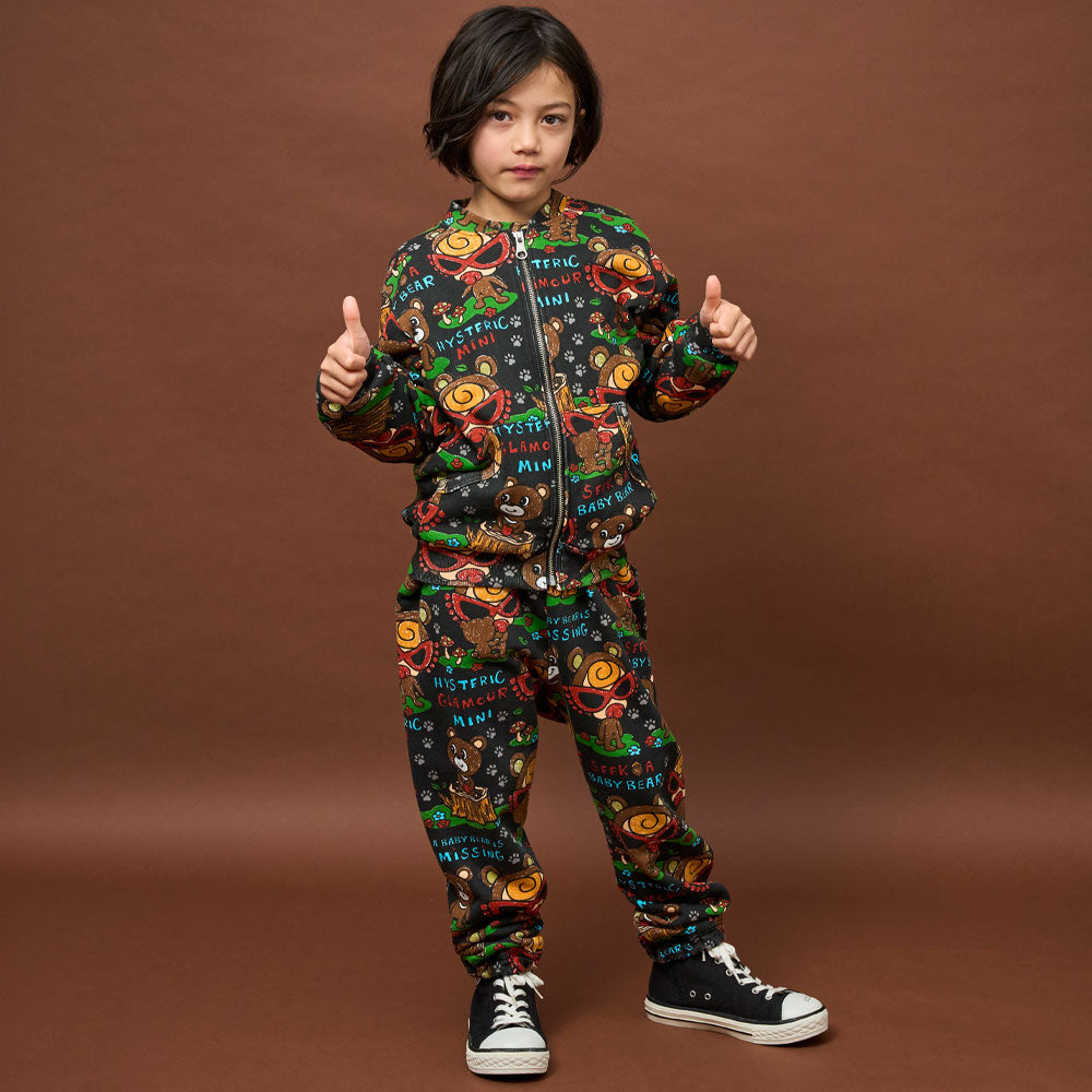 SEEK A BABY BEAR総柄 裏毛スウェットパンツ