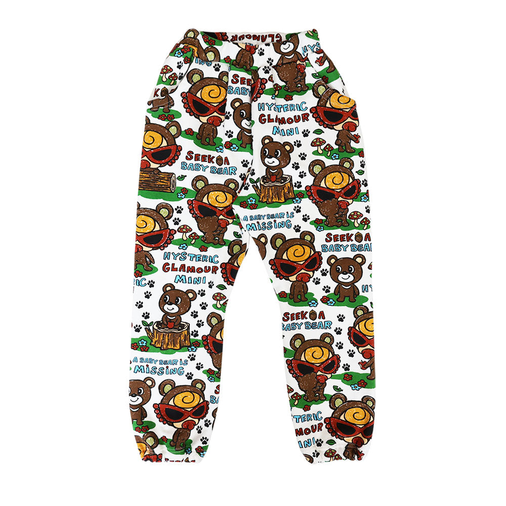 SEEK A BABY BEAR総柄 裏毛スウェットパンツ