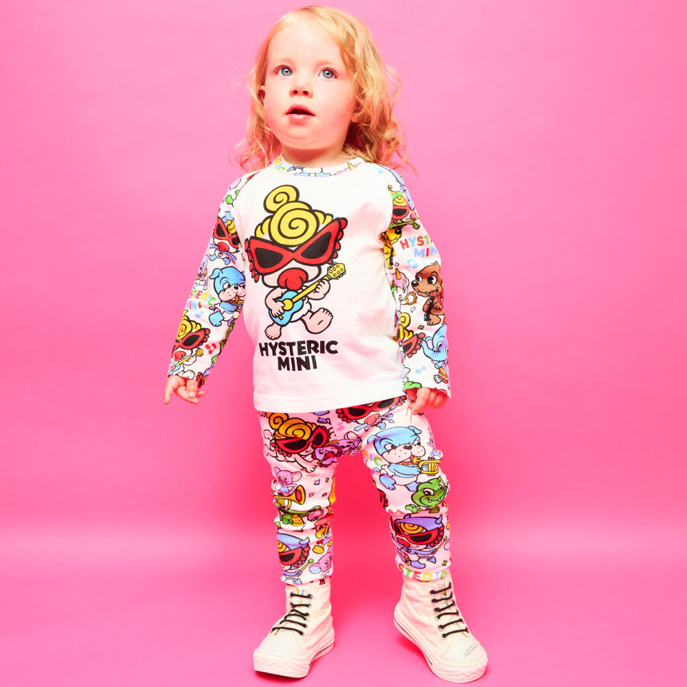 HYS-MINI BAND CLUB総柄 10分丈レギンス