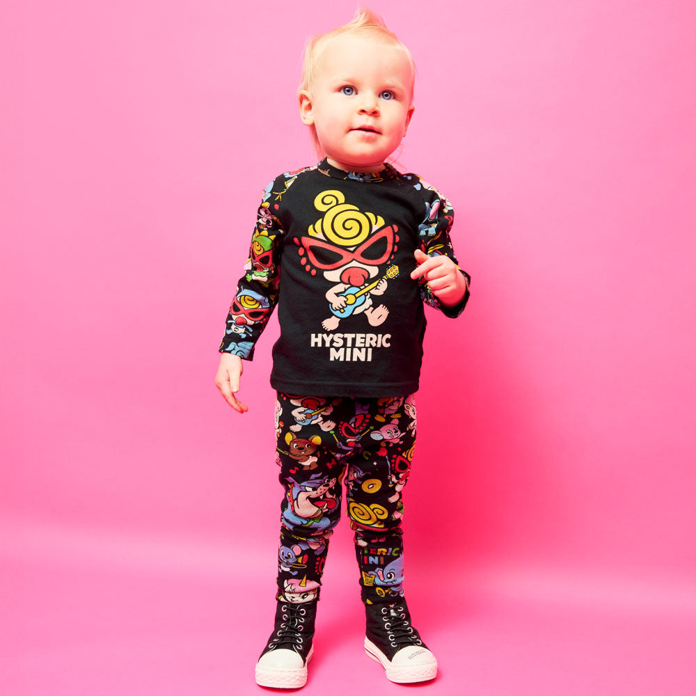 HYS-MINI BAND CLUB総柄 10分丈レギンス