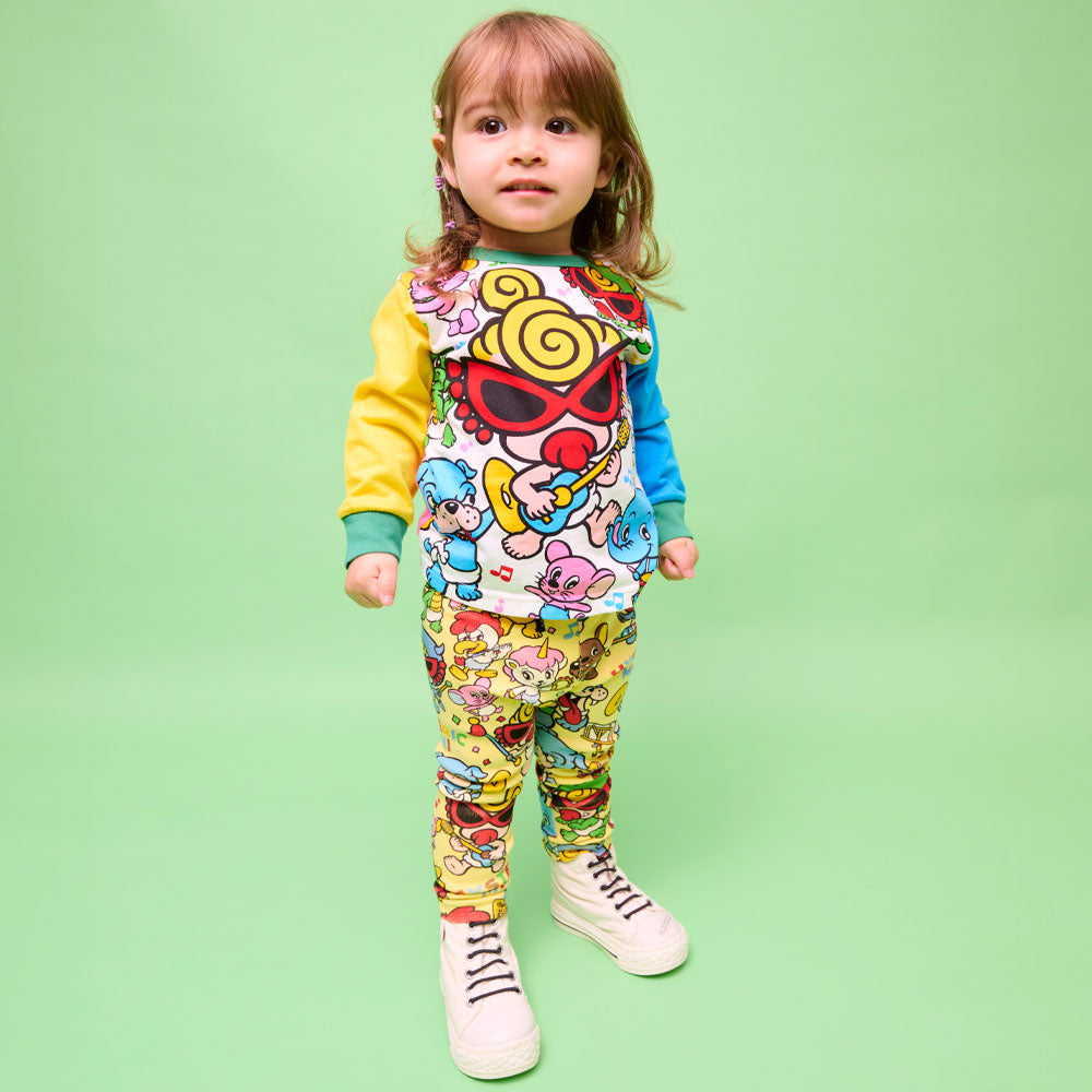 HYS-MINI BAND CLUB総柄 10分丈レギンス