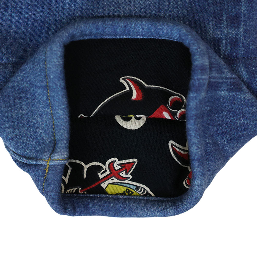 DEVILKIN ボンバー裏毛 Like a denim Viscotex 10分丈パンツ