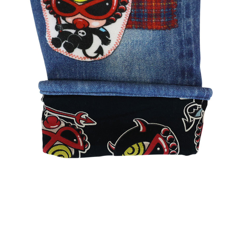 DEVILKIN ボンバー裏毛 Like a denim Viscotex 10分丈パンツ