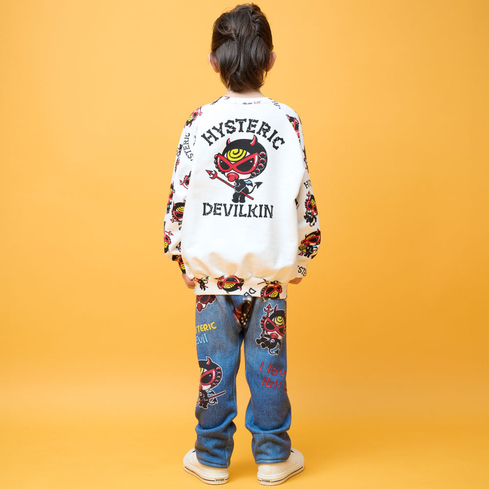 DEVILKIN ボンバー裏毛 Like a denim Viscotex 10分丈パンツ