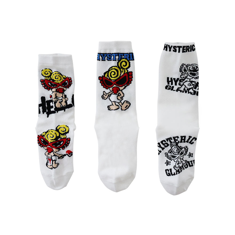 Hystericmini TAGGING MINI 3P ソックス